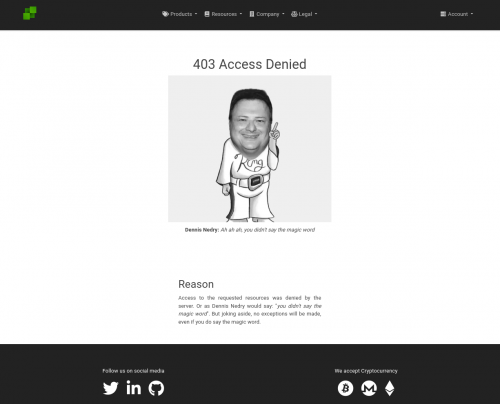 funny error page on 99stack cloud