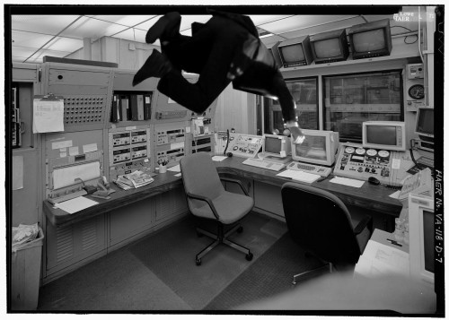 Biden in control room