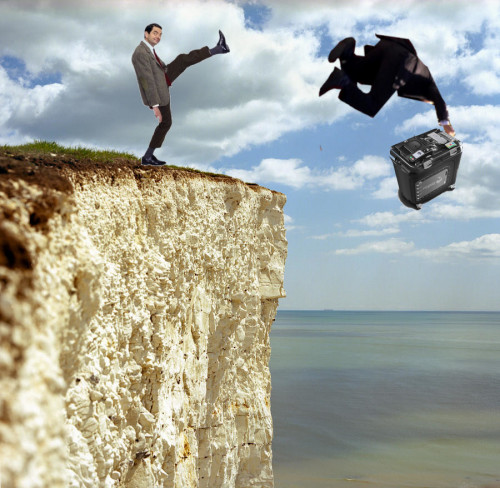 Biden falling of cliff