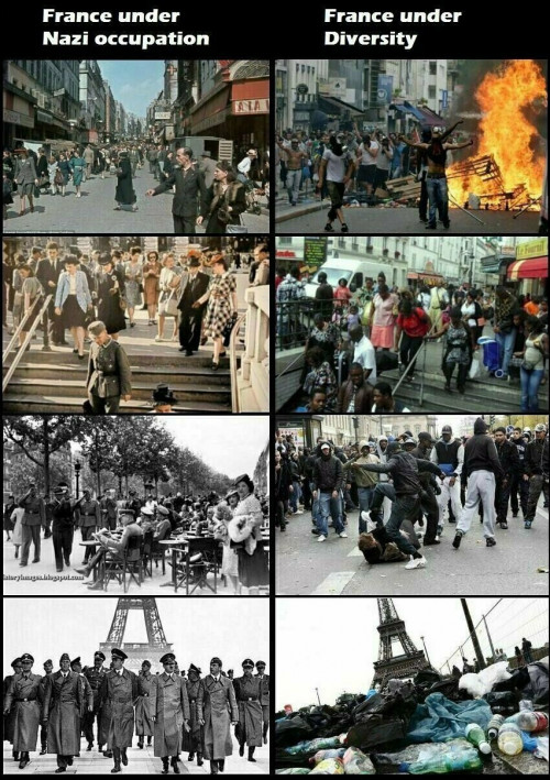 Nazi occupied France vs modern France