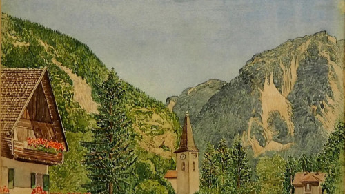 Landscape with church by Hitler