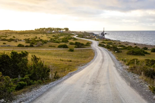 landscape and road in Öland Sweden