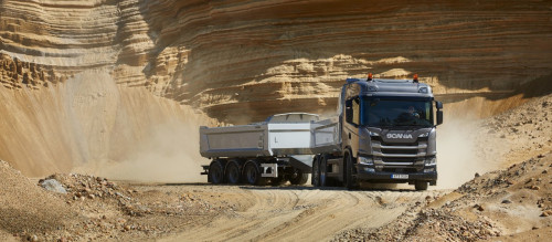 Scania dump truck in quary